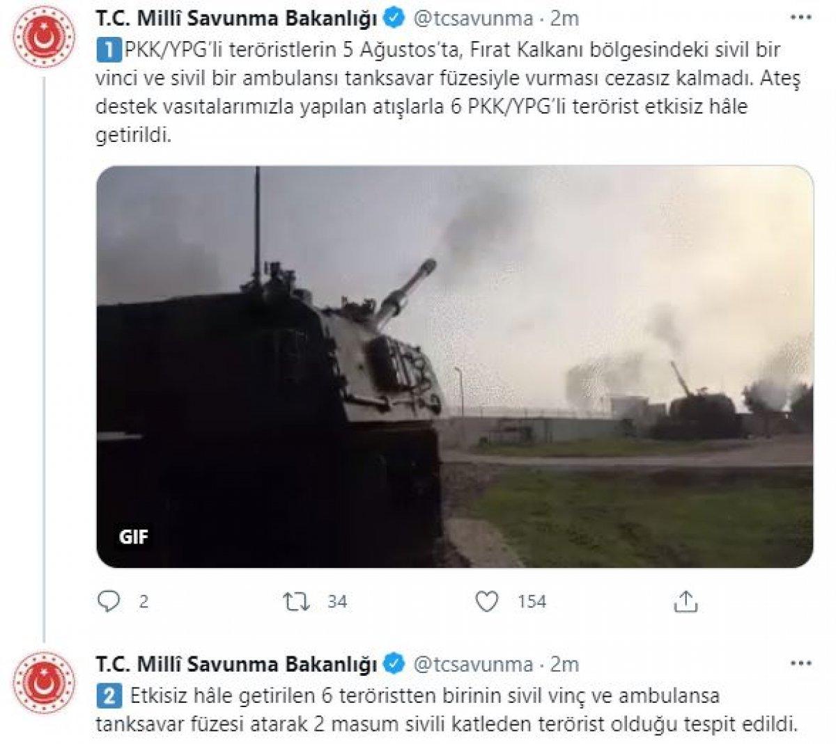 6 PKK/YPG’li terörist etkisiz hale getirildi