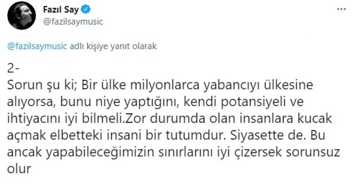 Fazıl Say'dan Afgan ve Suriyeli mültecilerle ilgili paylaşım