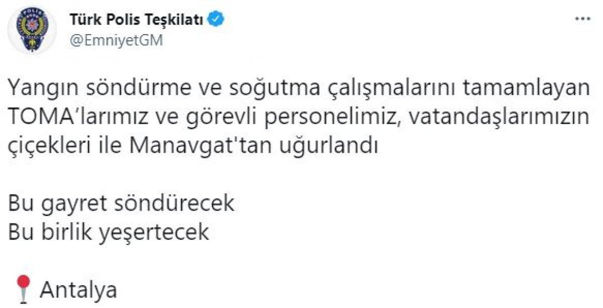 TOMA'lar, Manavgat'tan çiçeklerle uğurlandı