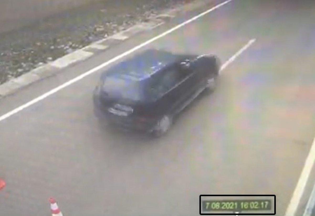 Rize’de kural ihlali yaparak girdiği tünelden çıkamadı