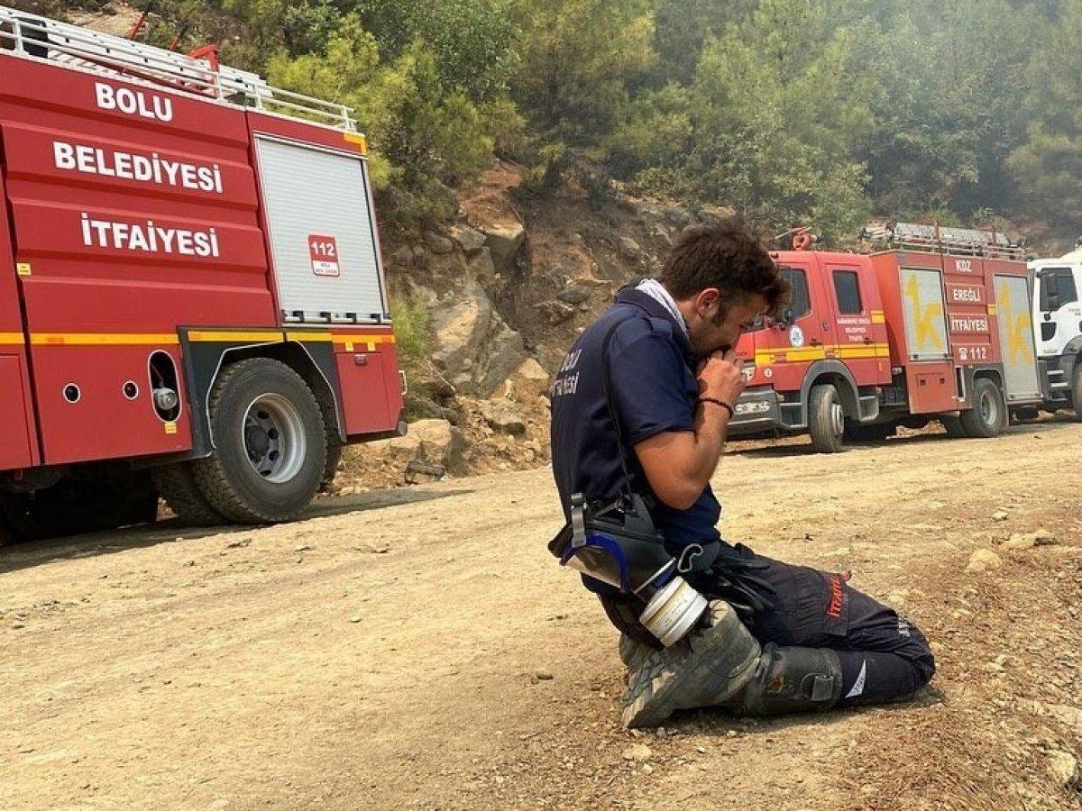 Manavgat'ta görev alan Bolulu itfaiyeciler evlerine döndü