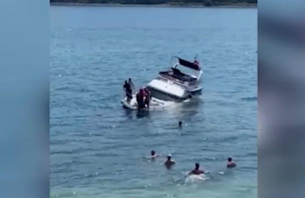 Sarıyer sahilinde tekne battı