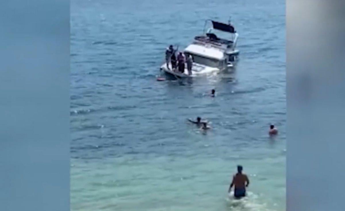 Sarıyer sahilinde tekne battı