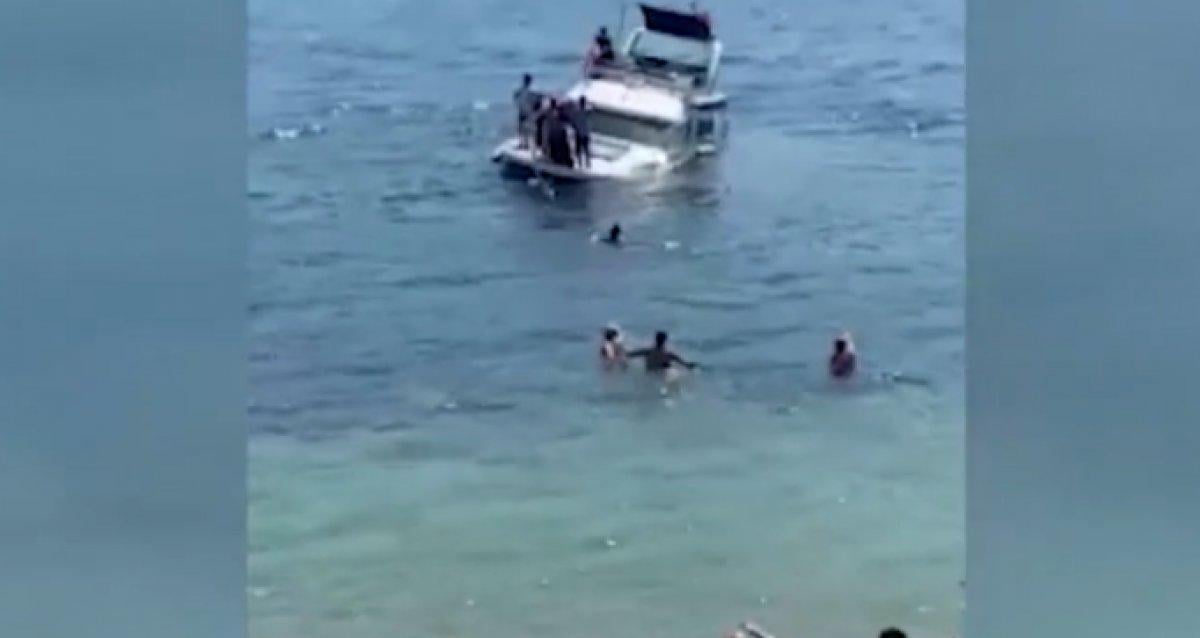 Sarıyer sahilinde tekne battı