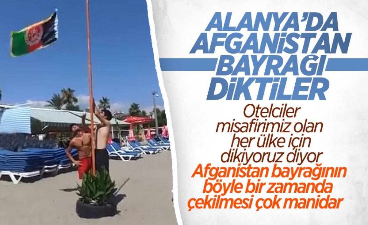 Alanya'daki Afgan bayrağını indirdiler