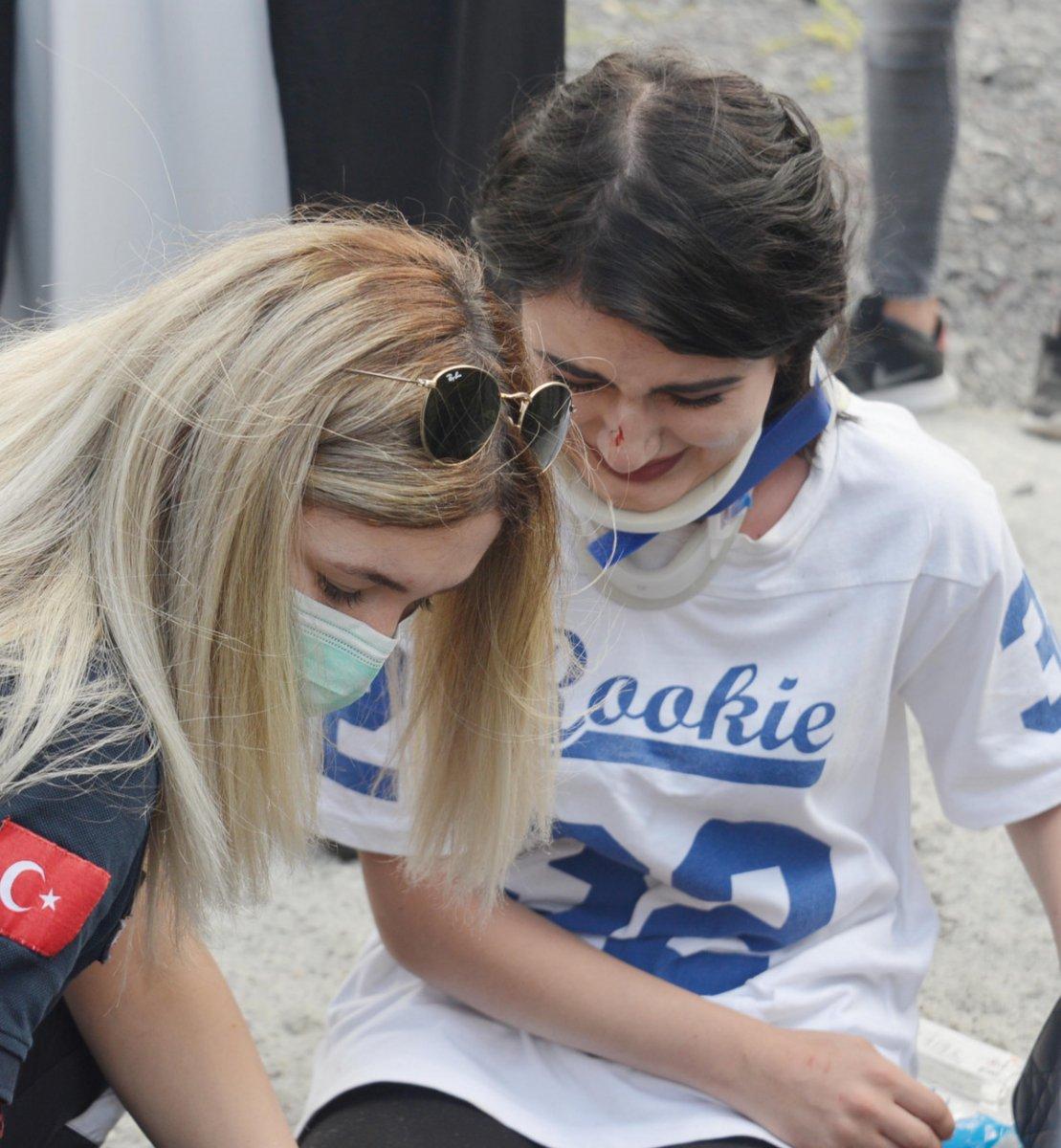 Erzurum’da sürücü adayı kaza yaptı