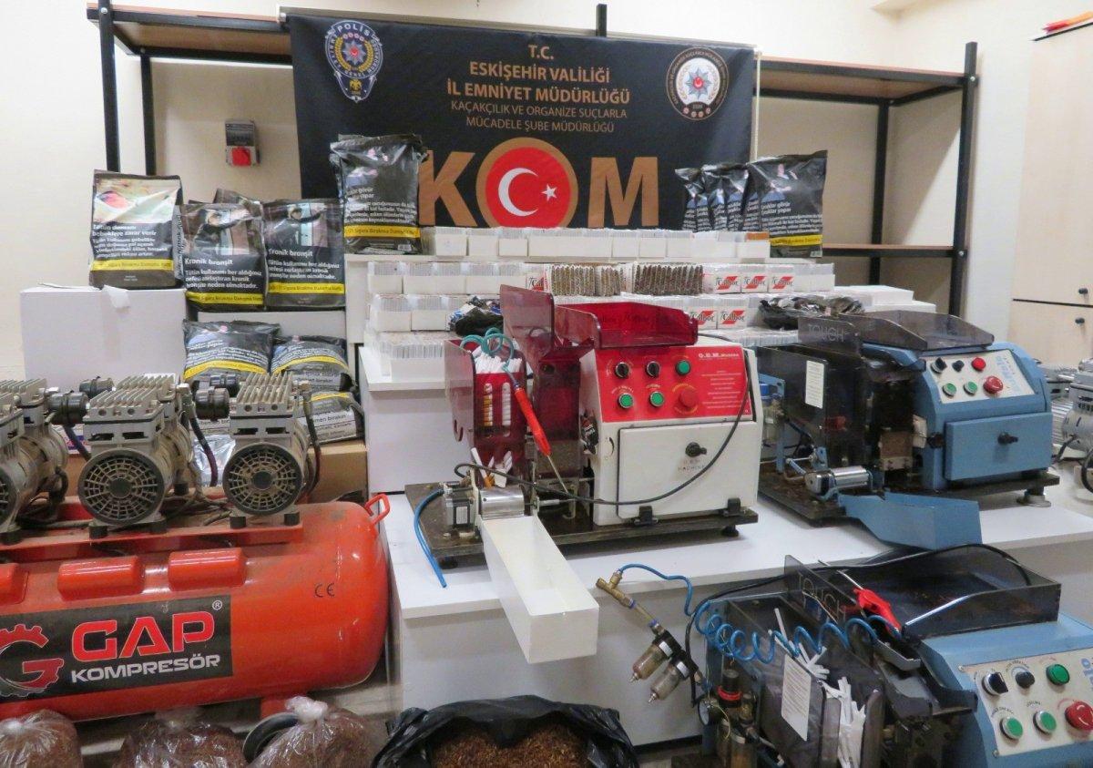 Eskişehir'de ev, sigara imalathanesine dönüştürüldü