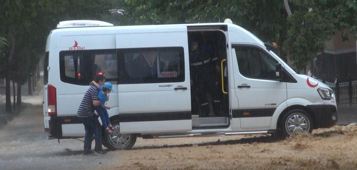 Gümüşhane’de sağanak yağış, yolları 10 dakikada göle çevirdi