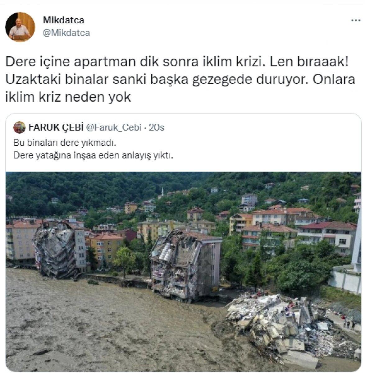 Mikdat Kadıoğlu'ndan dere yatağına yapılan evlere tepki
