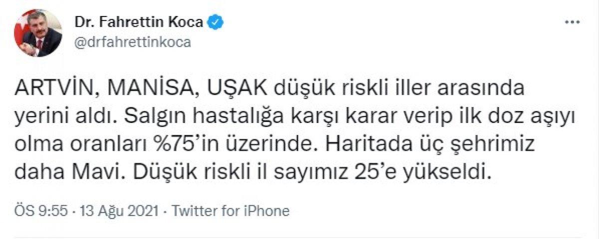 Fahrettin Koca: 3 şehrimiz daha mavi oldu