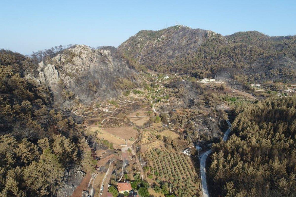 Marmaris yangınından geriye kalanlar görüntülendi