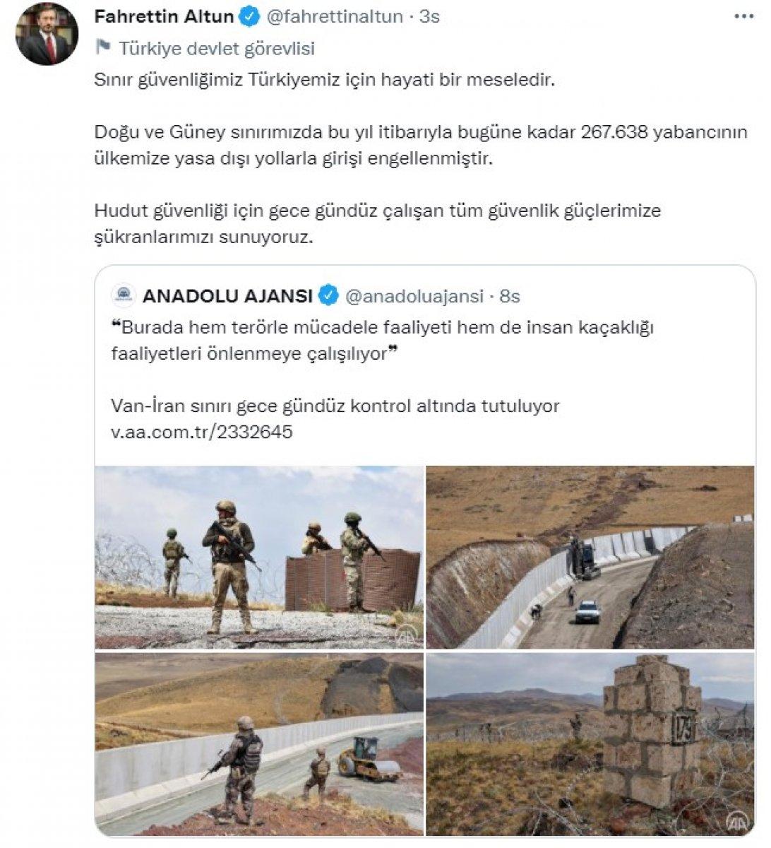 Fahrettin Altun: Sınır güvenliği hayati bir meseledir