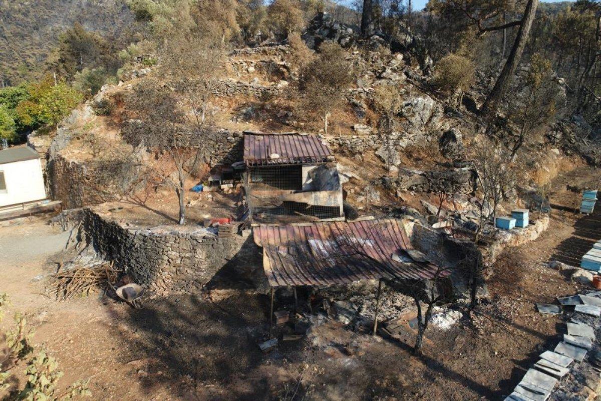 Marmaris yangınından geriye kalanlar görüntülendi