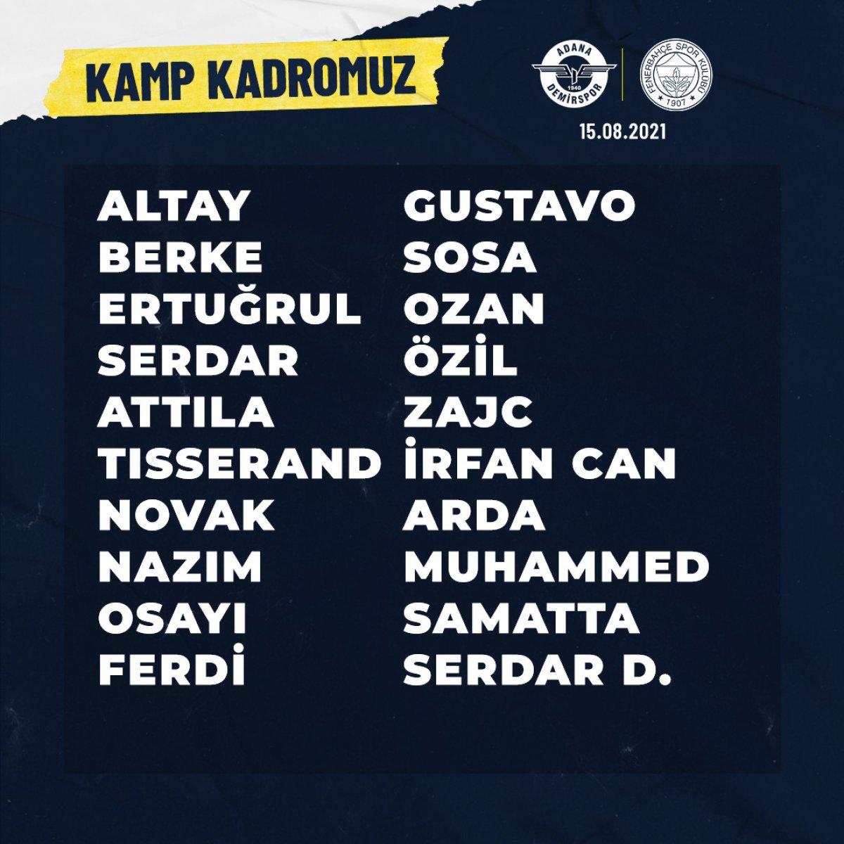 Fenerbahçe'de 11 oyuncu kamp kadrosuna alınmadı
