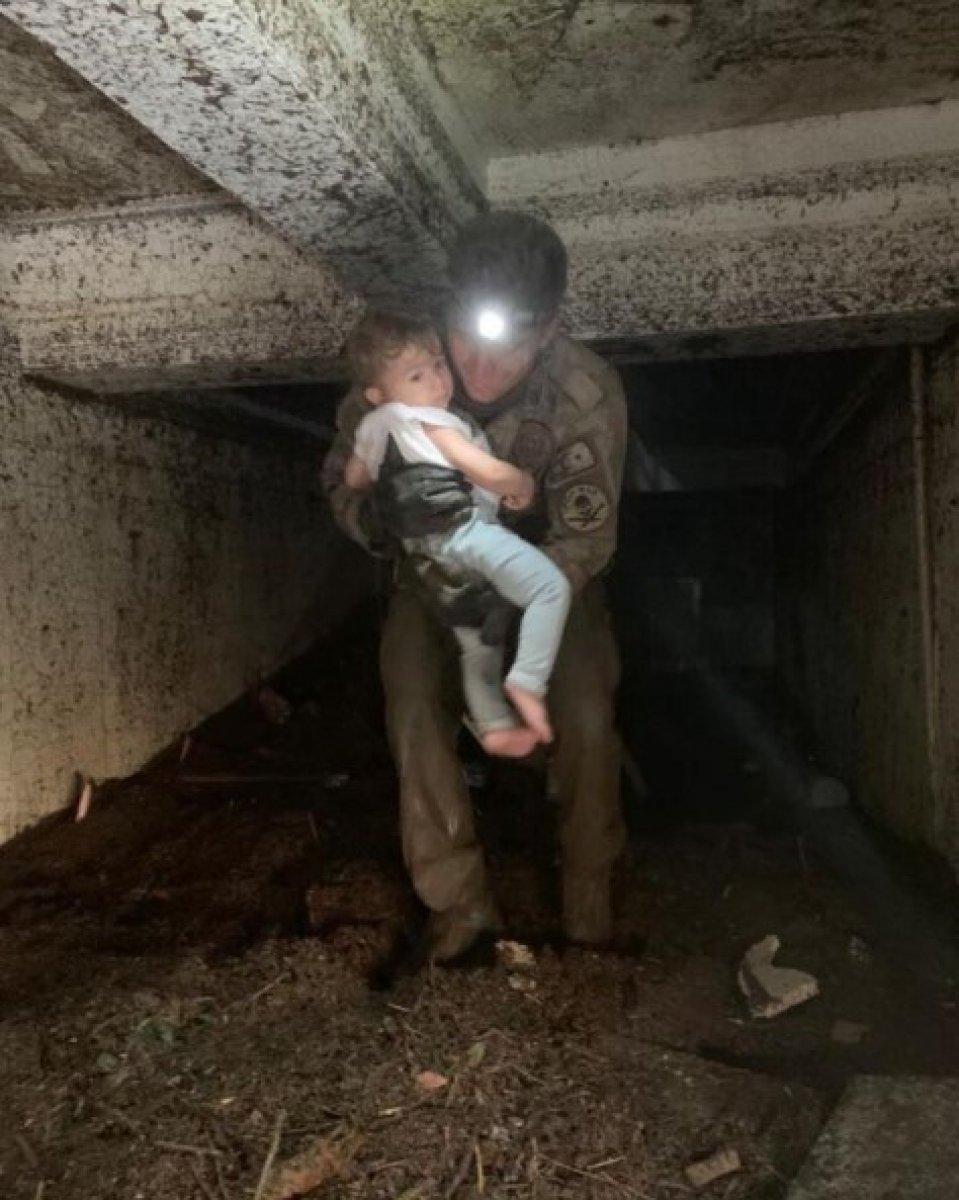 Kastamonu'da küçük çocuğun kurtarılma anı