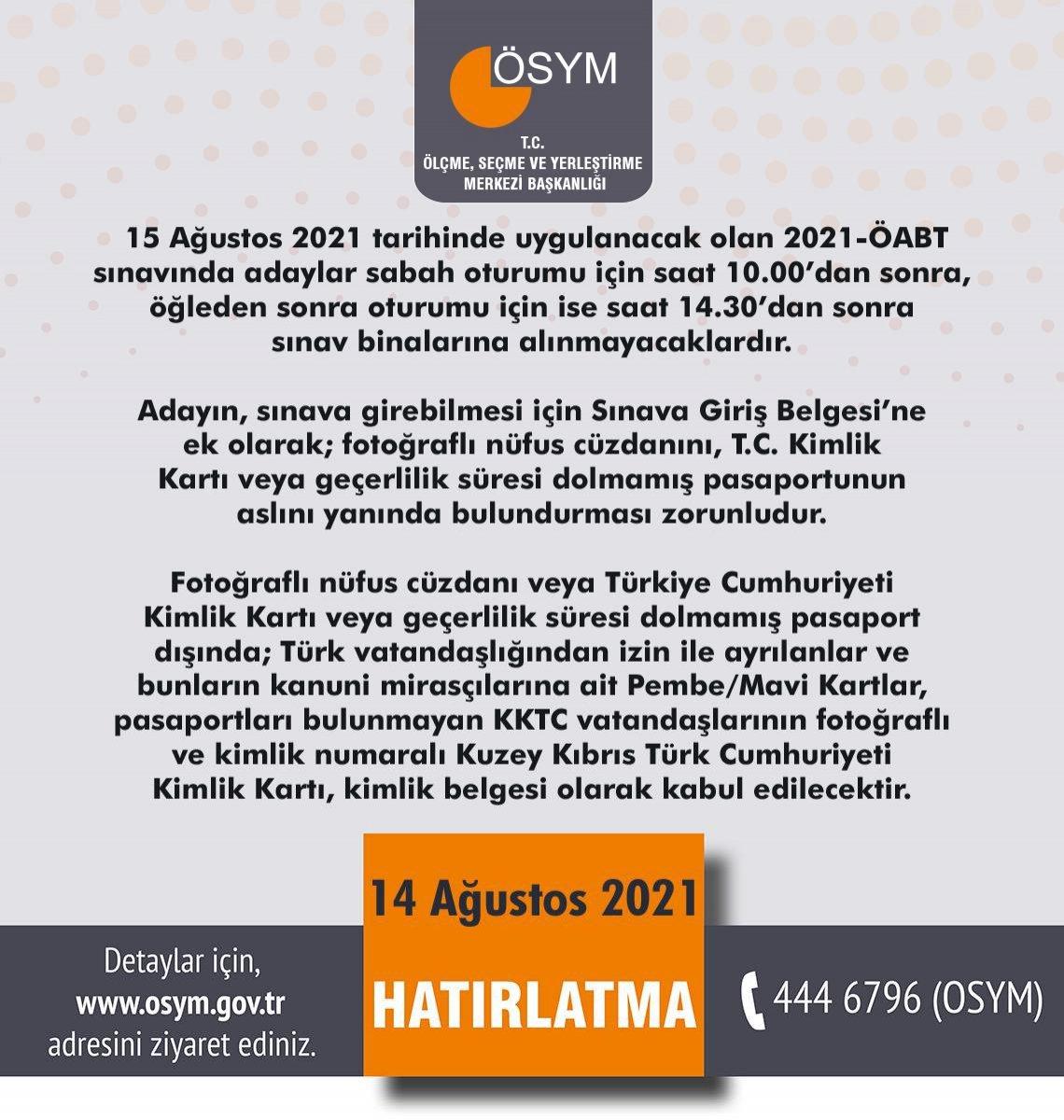 KPSS ÖABT sınav saati ve süresi 2021: KPSS ÖABT saat kaçta başlayacak, kaç dakika sürecek?