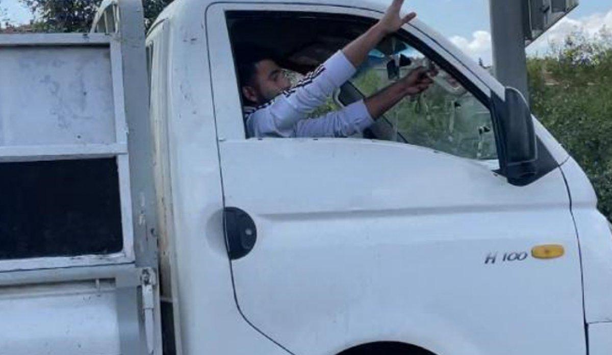 FSM'de makas atan sürücünün polisten kaçma anı