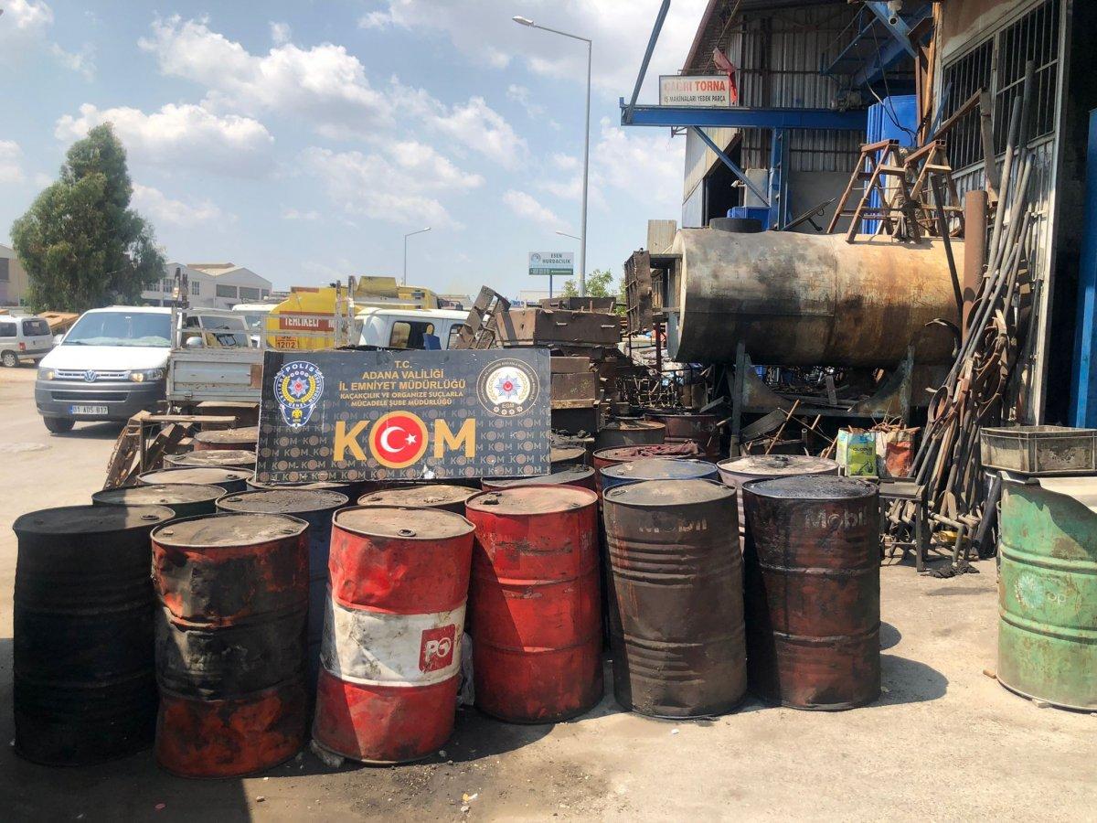 Adana’da 10 bin litre kaçak akaryakıt ele geçirildi