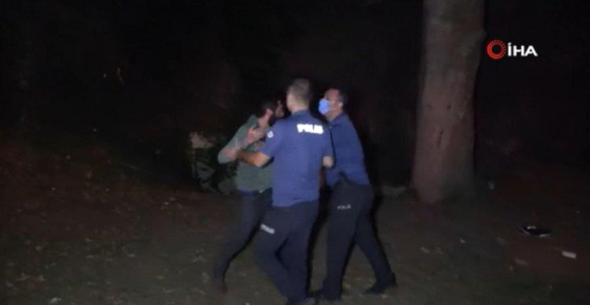 Samsun’da, yaktığı ateş söndürtmemek için direndi