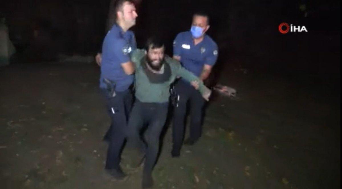 Samsun’da, yaktığı ateş söndürtmemek için direndi