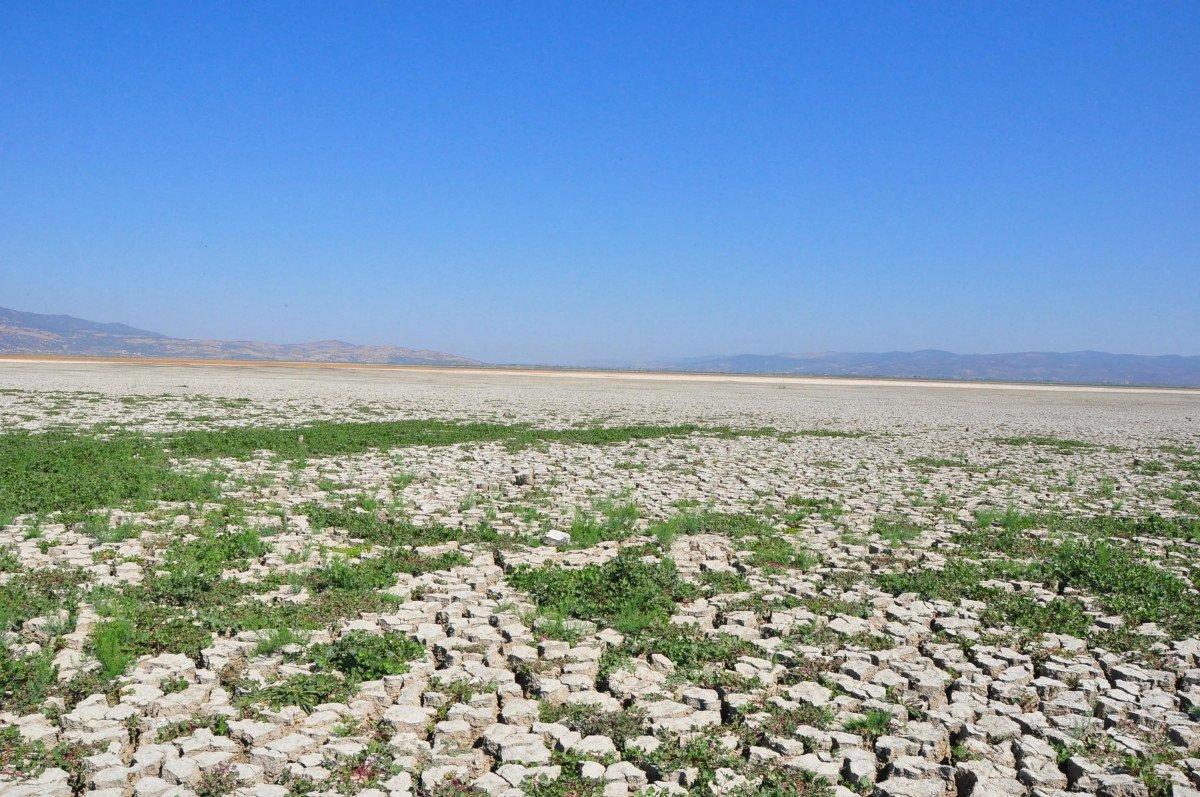 Marmara Gölü kurudu, zemininde derin yarıklar oluştu