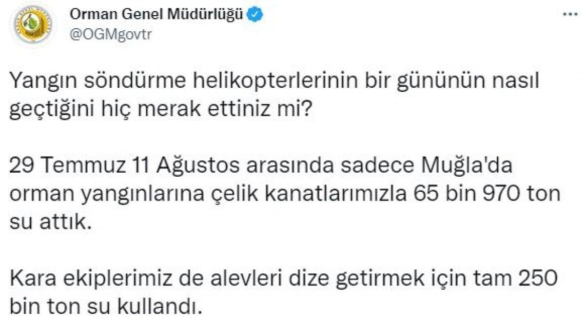 Yangın söndürme helikopterlerinin alevlere müdahalesini gösteren harita