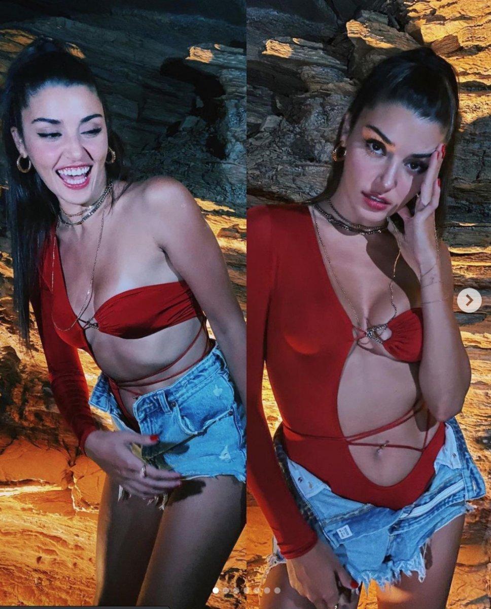 Hande Erçel'den iddialı kıyafet