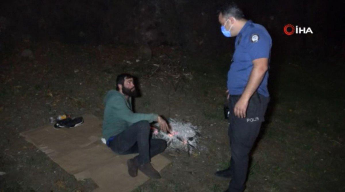 Samsun’da, yaktığı ateş söndürtmemek için direndi