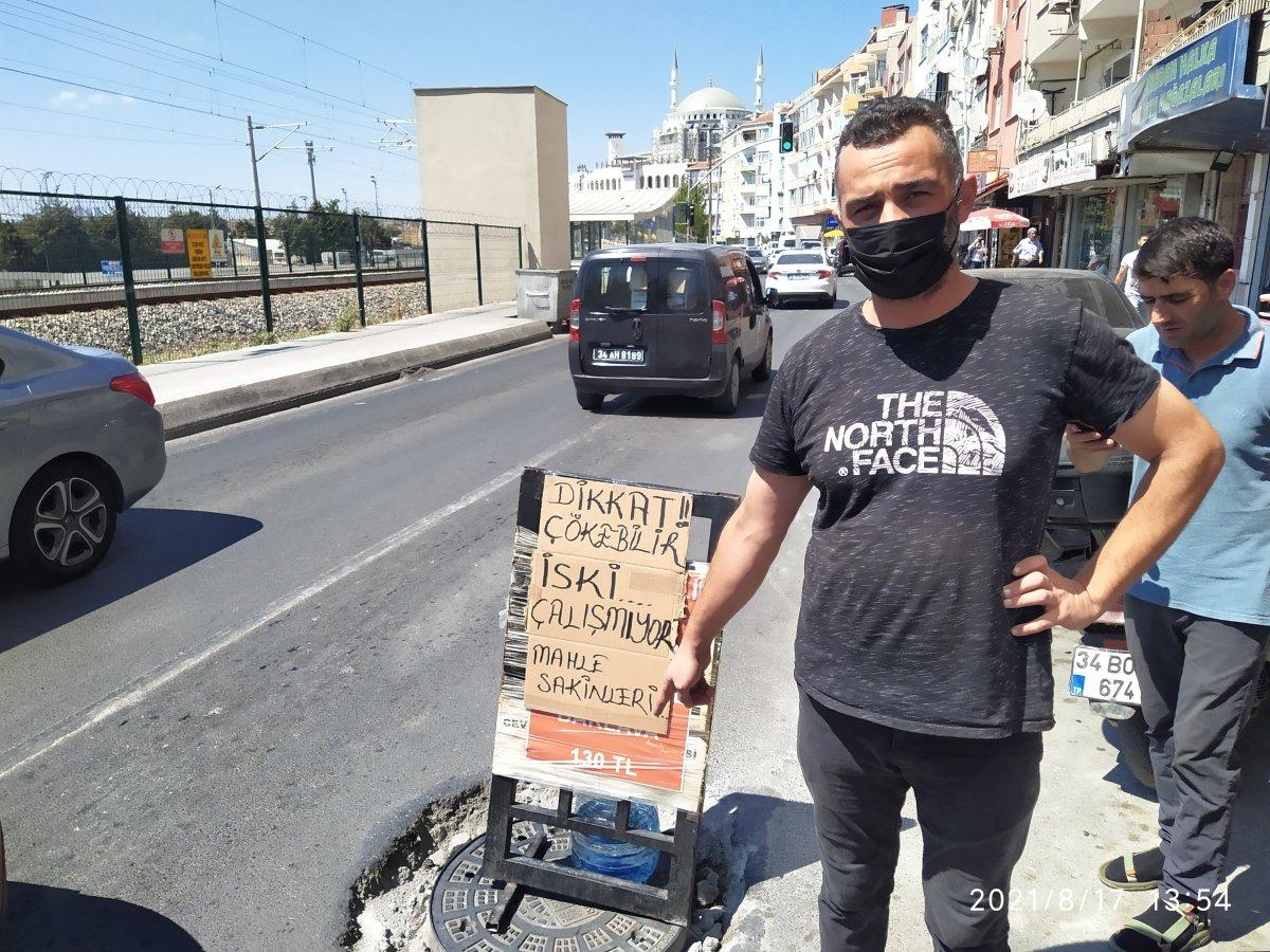 Küçükçekmece’de vatandaşlardan İSKİ’ye pankartlı tepki