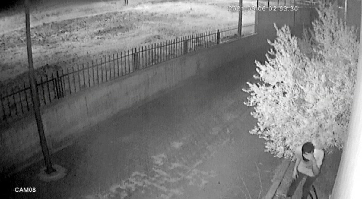 Osmaniye'de eve giren hırsızın kamerayı görünceki tavrı güldürdü