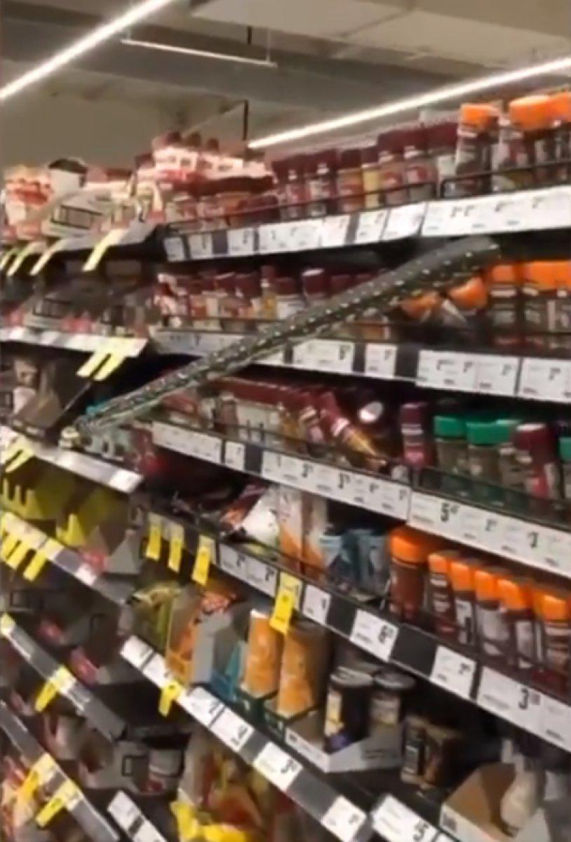 Avustralya'daki markette 3 metre boyunda yılan görüldü