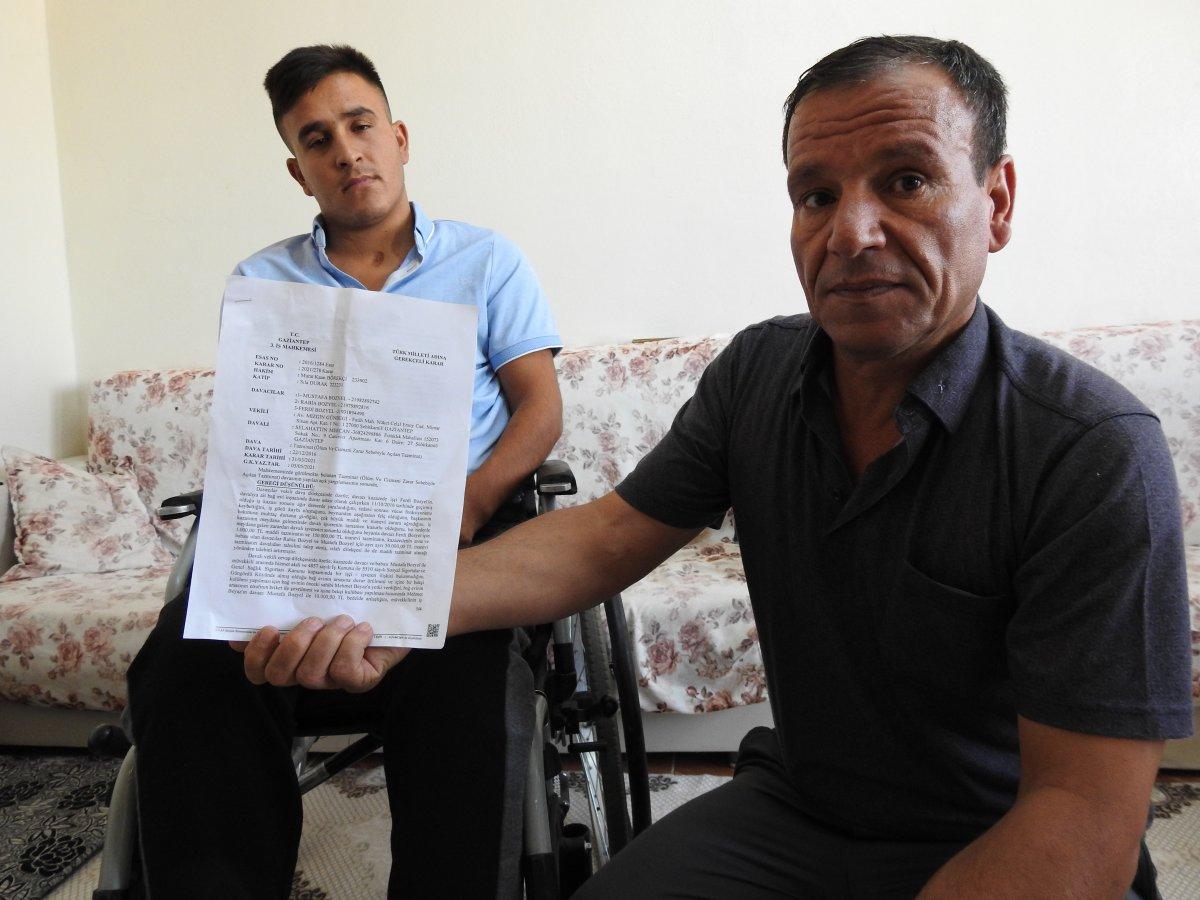 Gaziantep'teki mağdur, 1 buçuk milyon liralık tazminatını alamıyor