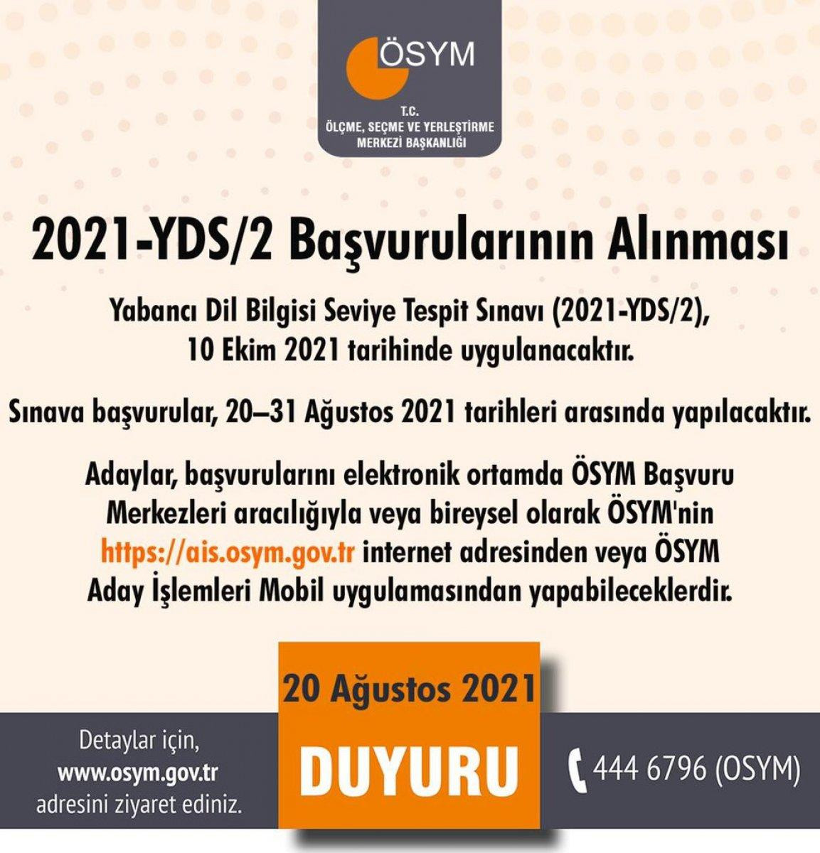 YDS başvuruları başladı