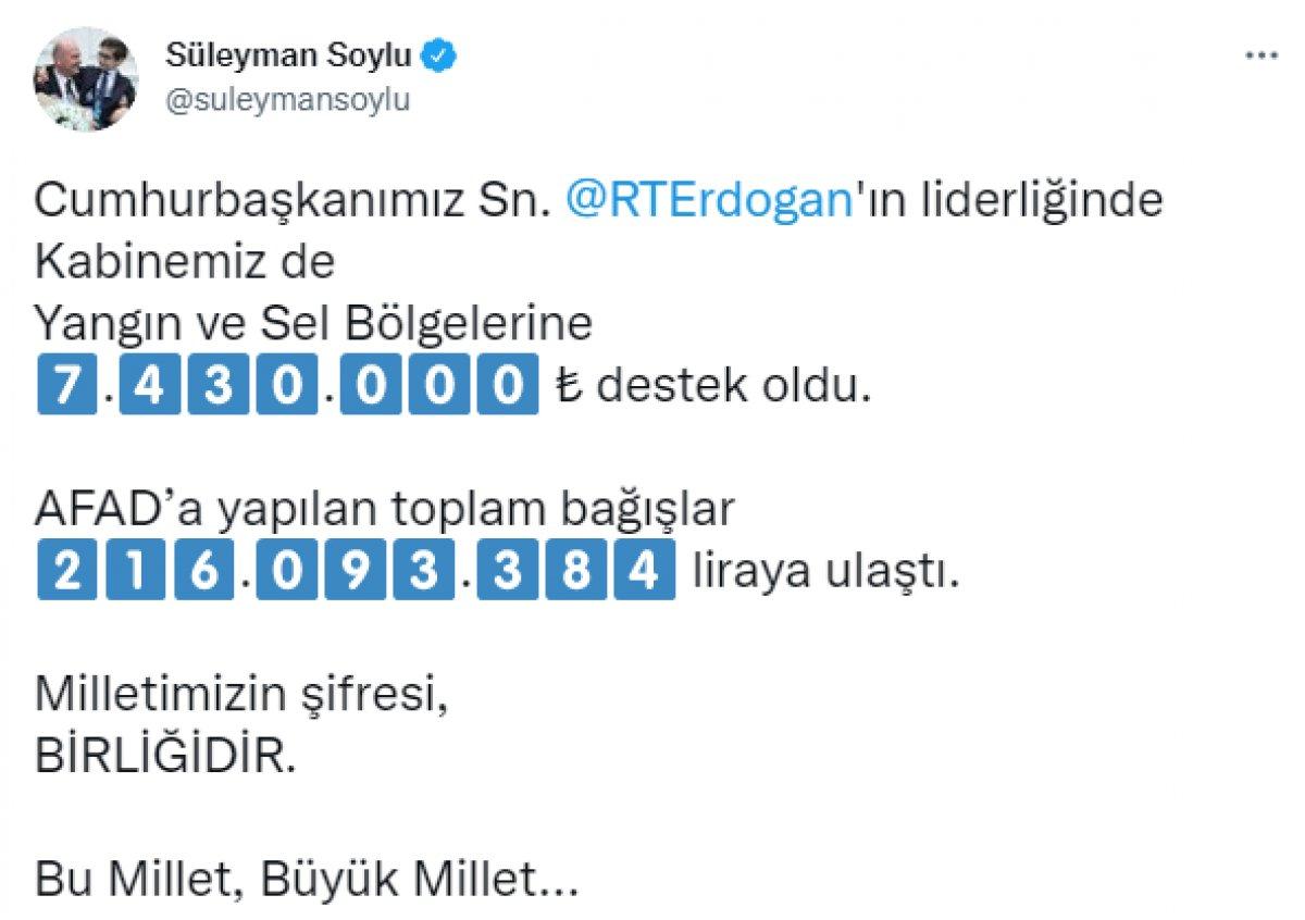 Afetlerle mücadelede 216 milyon 93 bin lira toplandı