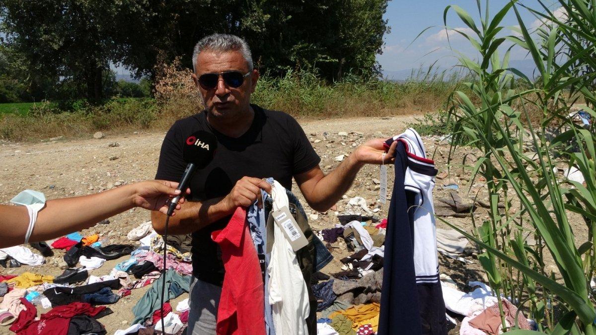 Manavgat'ta yardım için gönderilen kıyafetler dere kenarına atıldı