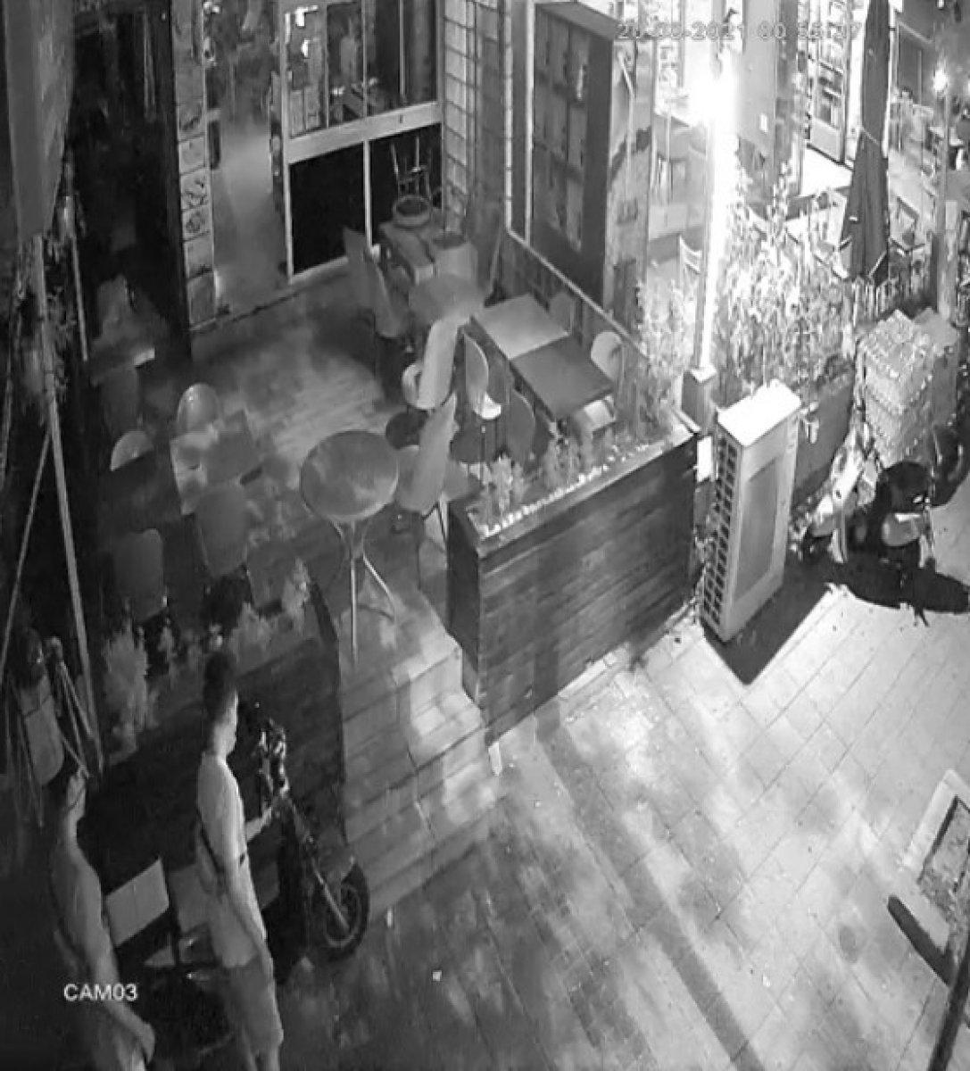 Antalya'da döner salonuna ait emektar motoru gülerek çaldılar