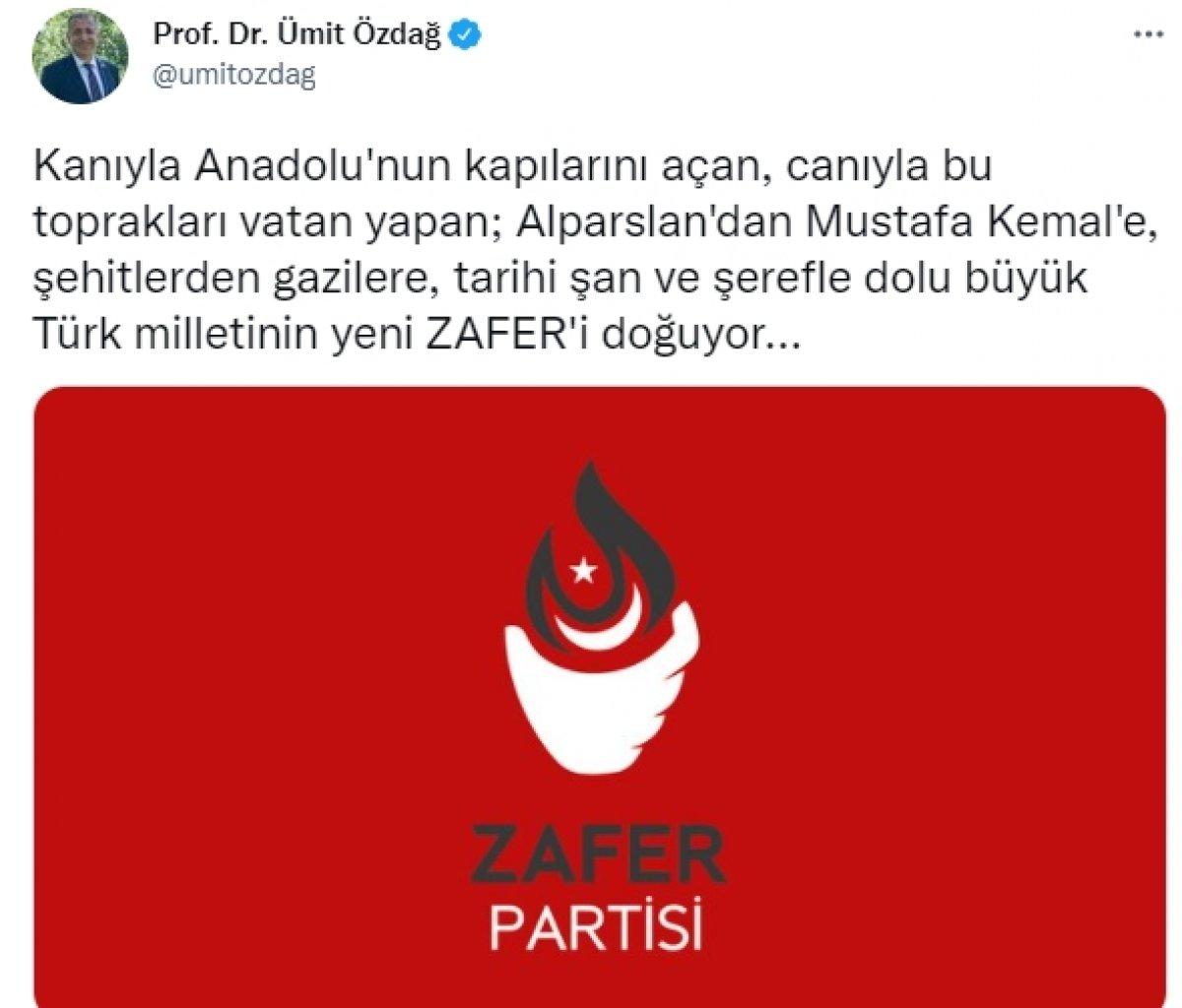 Ümit Özdağ, partisinin adını Arapçadan seçti