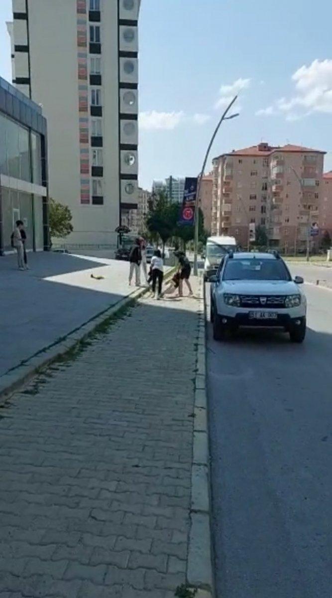 Niğde'de genç kızların sokak kavgası