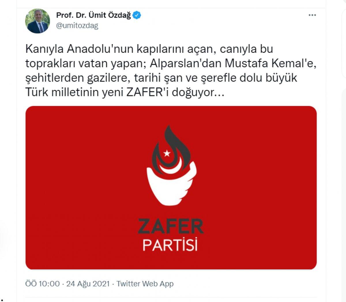 Ümit Özdağ kendi partisini kurdu! İşte adı ve logosu...