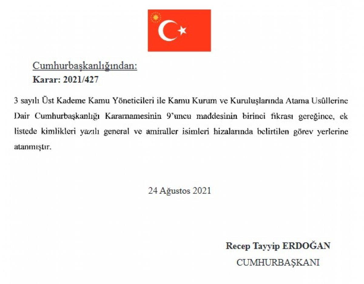 Türk Silahlı Kuvvetleri'nde yeni atamalar Resmi Gazete'de