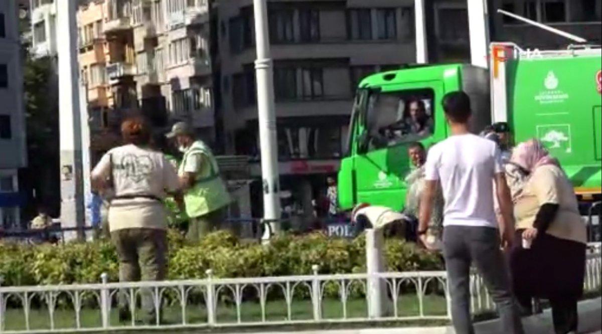 Taksim'de İBB çalışanlarının kavgası