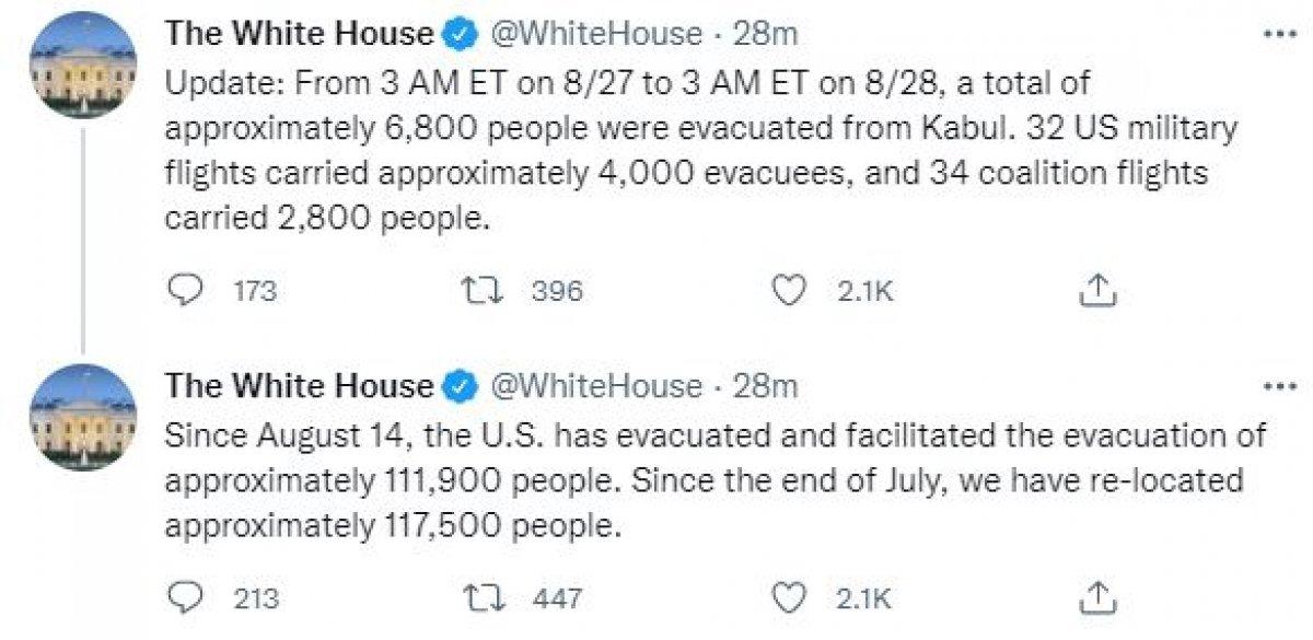 ABD, 6 bin 800 kişiyi daha Afganistan'dan tahliye etti