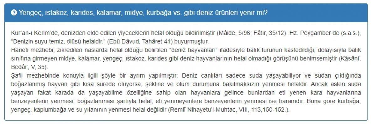 Diyanet, kabuklu deniz canlılarıyla ilgili yeni açıklama yaptı