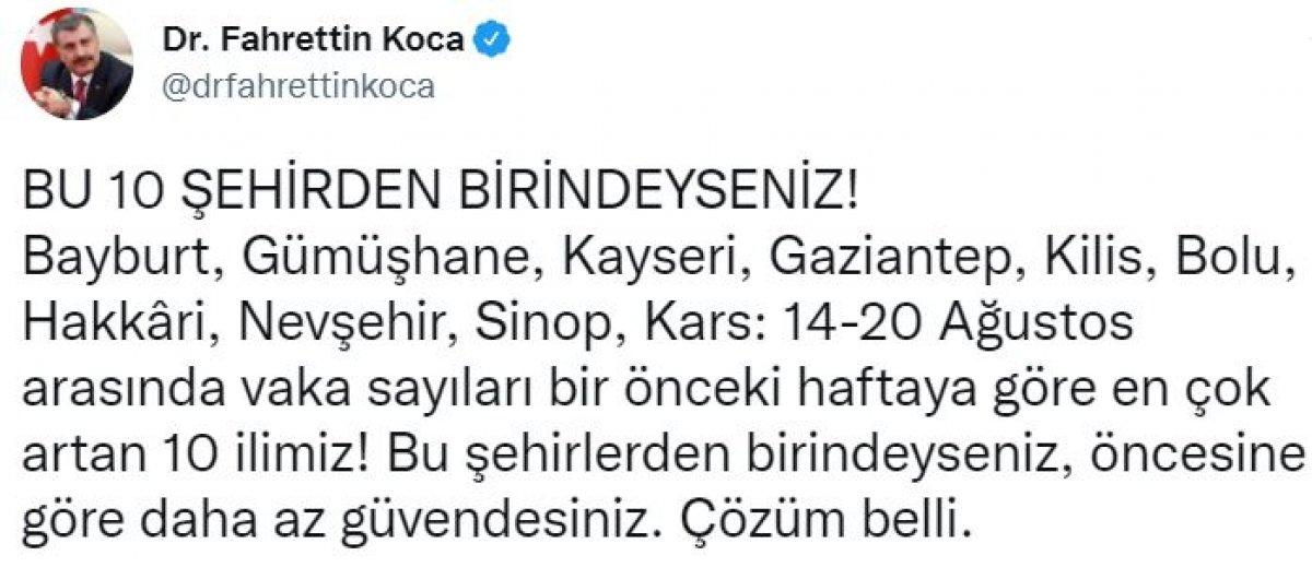 Türkiye'nin haftalık koronavirüs vaka sayıları belli oldu