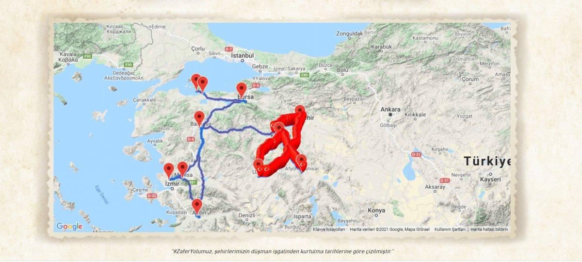 30 Ağustos Zafer Yürüyüşü: #ZaferYolumuz haritası ve katılma ekranı