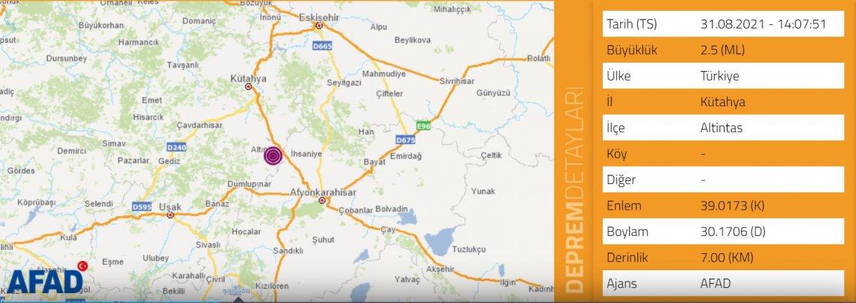 Kütahya'da 5 büyüklüğünde deprem