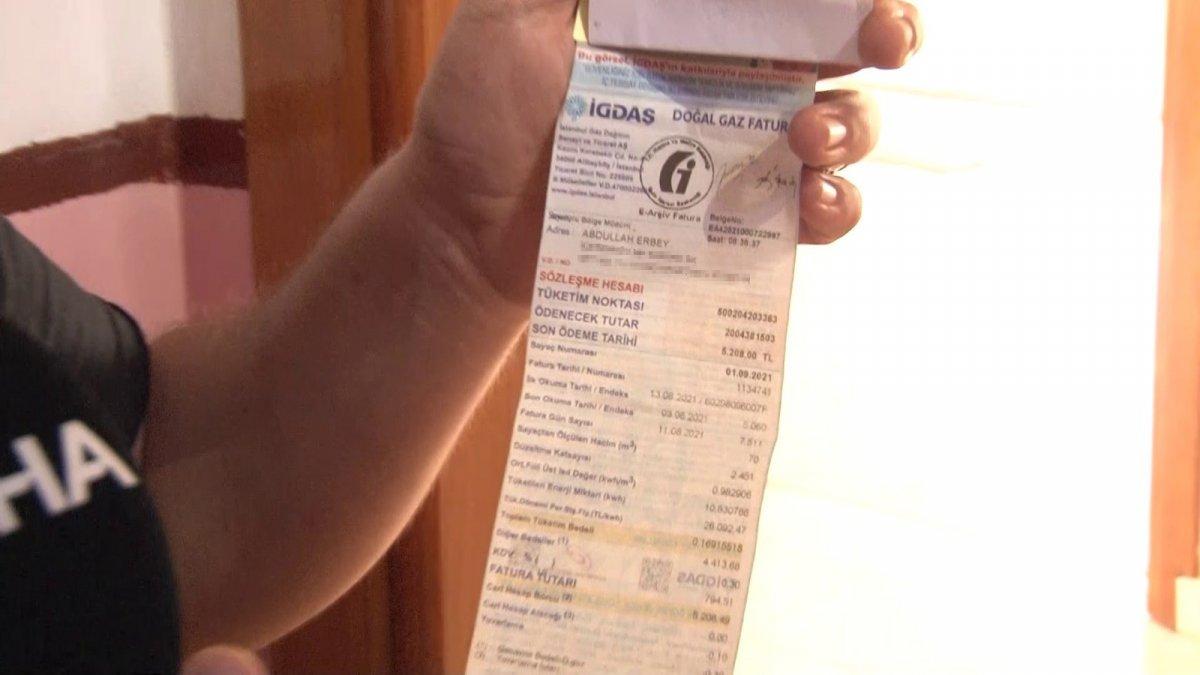 İstanbul'da yaz ayında gelen 5 bin 208 TL doğalgaz faturası