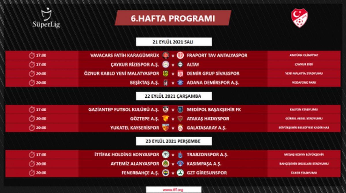 Süper Lig'de 4 ile 16.hafta arası programı açıklandı