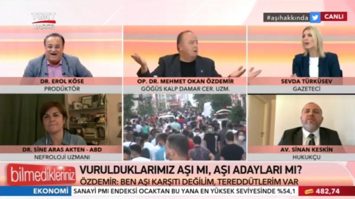 TGRT Haber canlı yayınında aşı kavgası çıkınca Erol Köse kahkaha attı