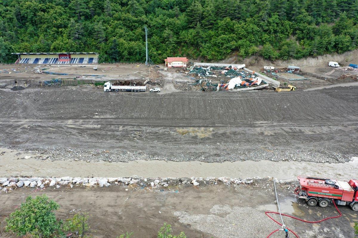 Kastamonu'daki sel felaketinde spor tesisleri de zarar gördü